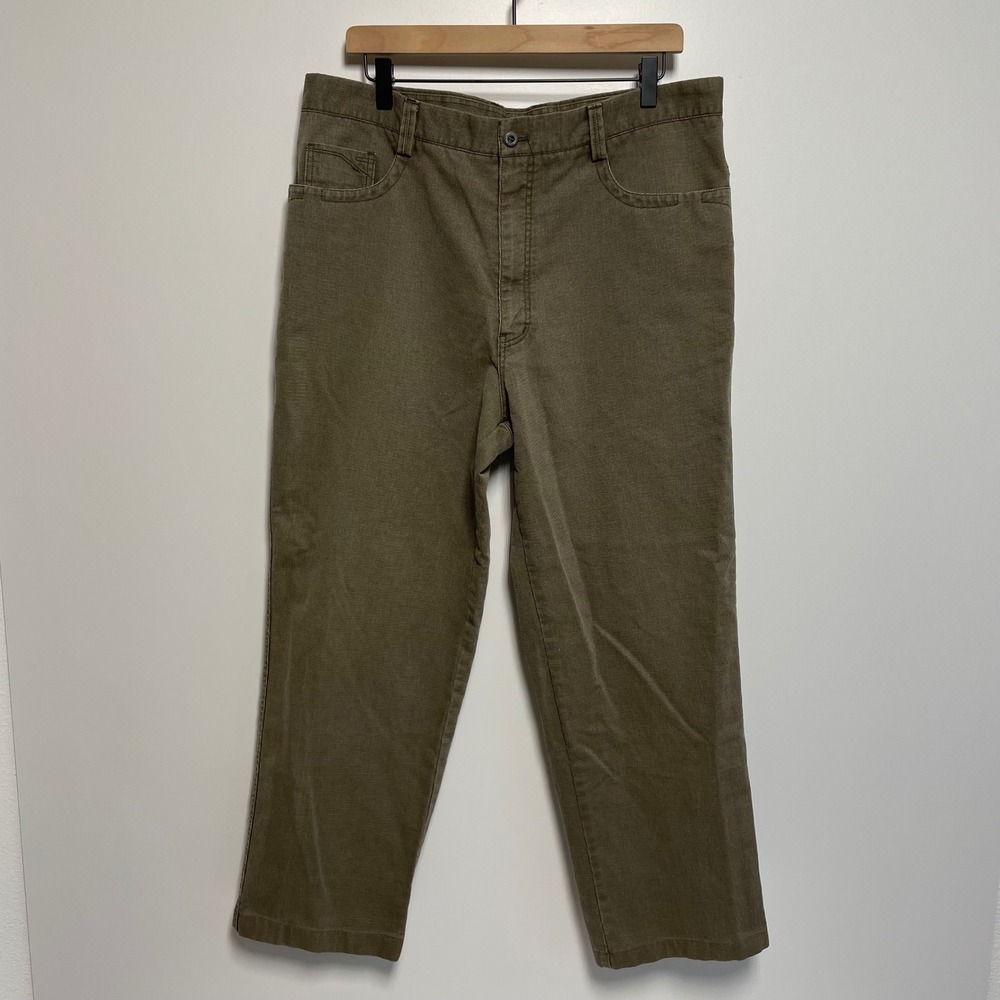 Jiaser Carmain Italy Mens Khaki Twill Straight Leg Casual‎ Dress Pants Size 38